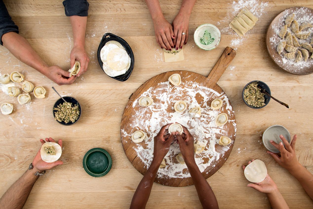 Potsticker dinner party, food photography, Ilona Szwarc, Los Angeles.