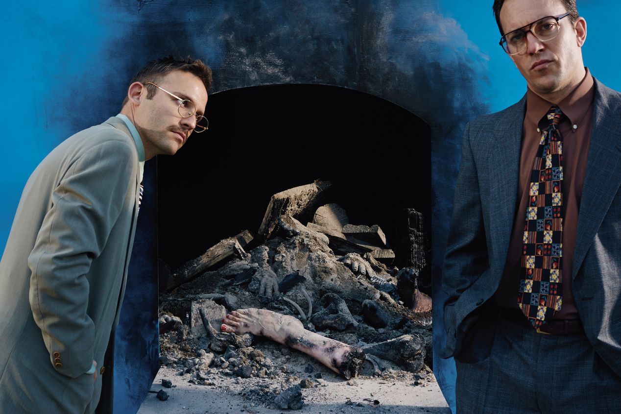 Two detectives inspecting a kiln, Ilona Szwarc, Los Angeles editorial photographer.