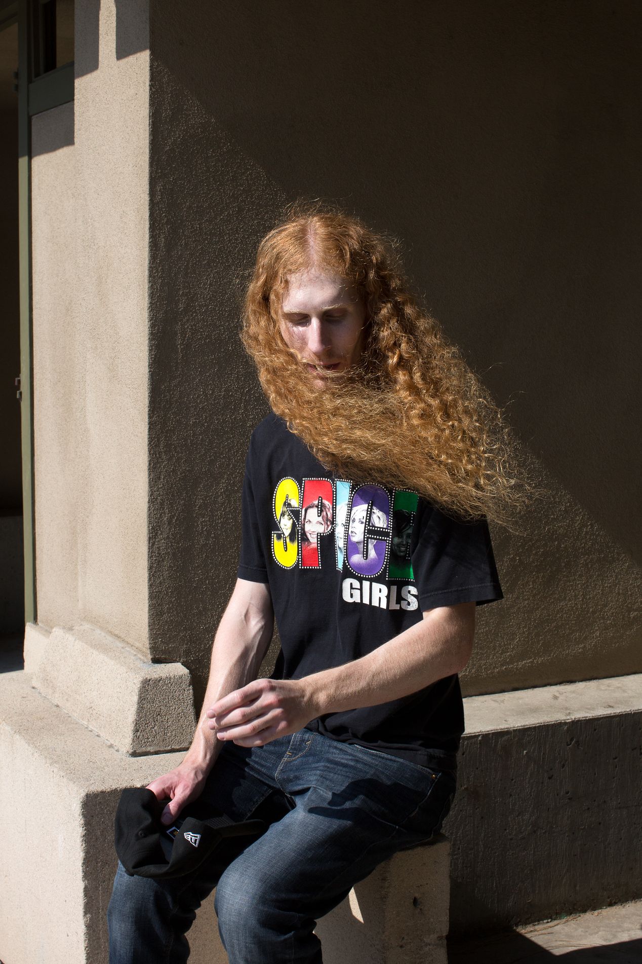 Portrait of a man with very long, red hair, Ilona Szwarc, Los Angeles environmental portrait photographer.