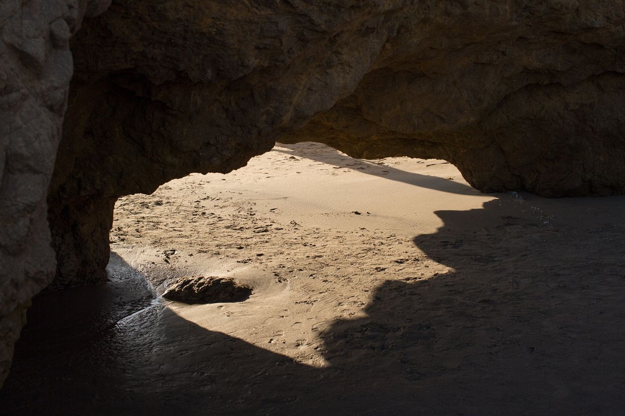 Rocks and sand on El Matador beach in Malibu, editorial photography, Ilona Szwarc, Los Angeles.